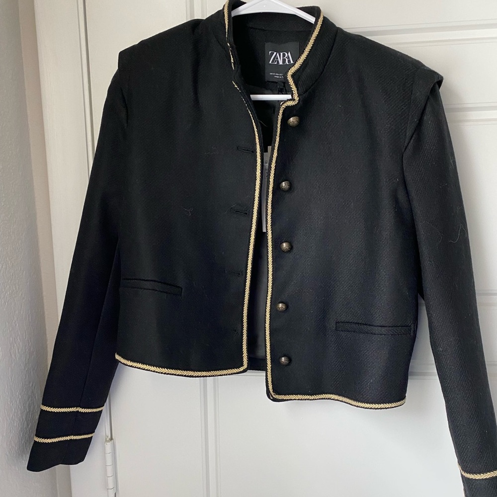 black and gold coat